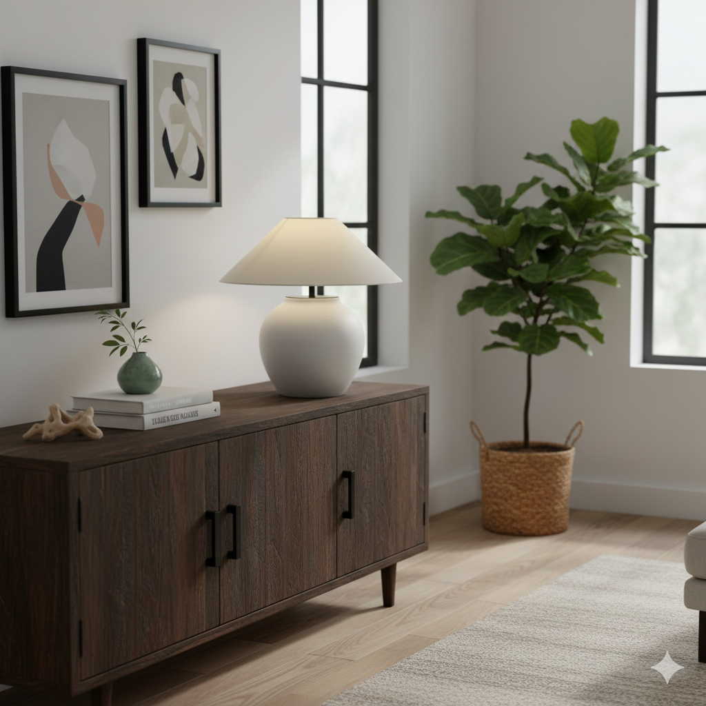 Bordslampa i keramik - Japansk stil