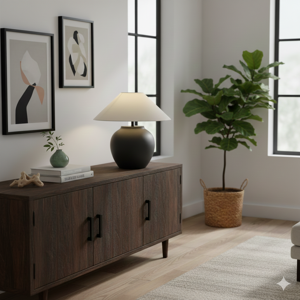 Bordslampa i keramik - Japansk stil