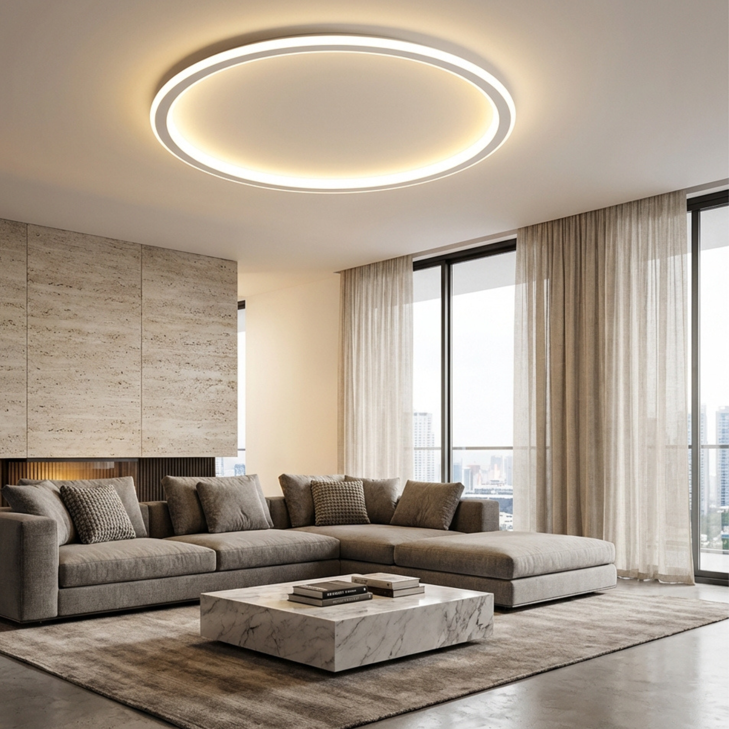 LumiHalo LED-taklampa – Modern & Dimbart Ljus